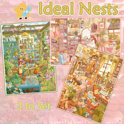  Ideal Nests DIY 3D Scene Stickers Collection - 3 Cute Miniature Scenes