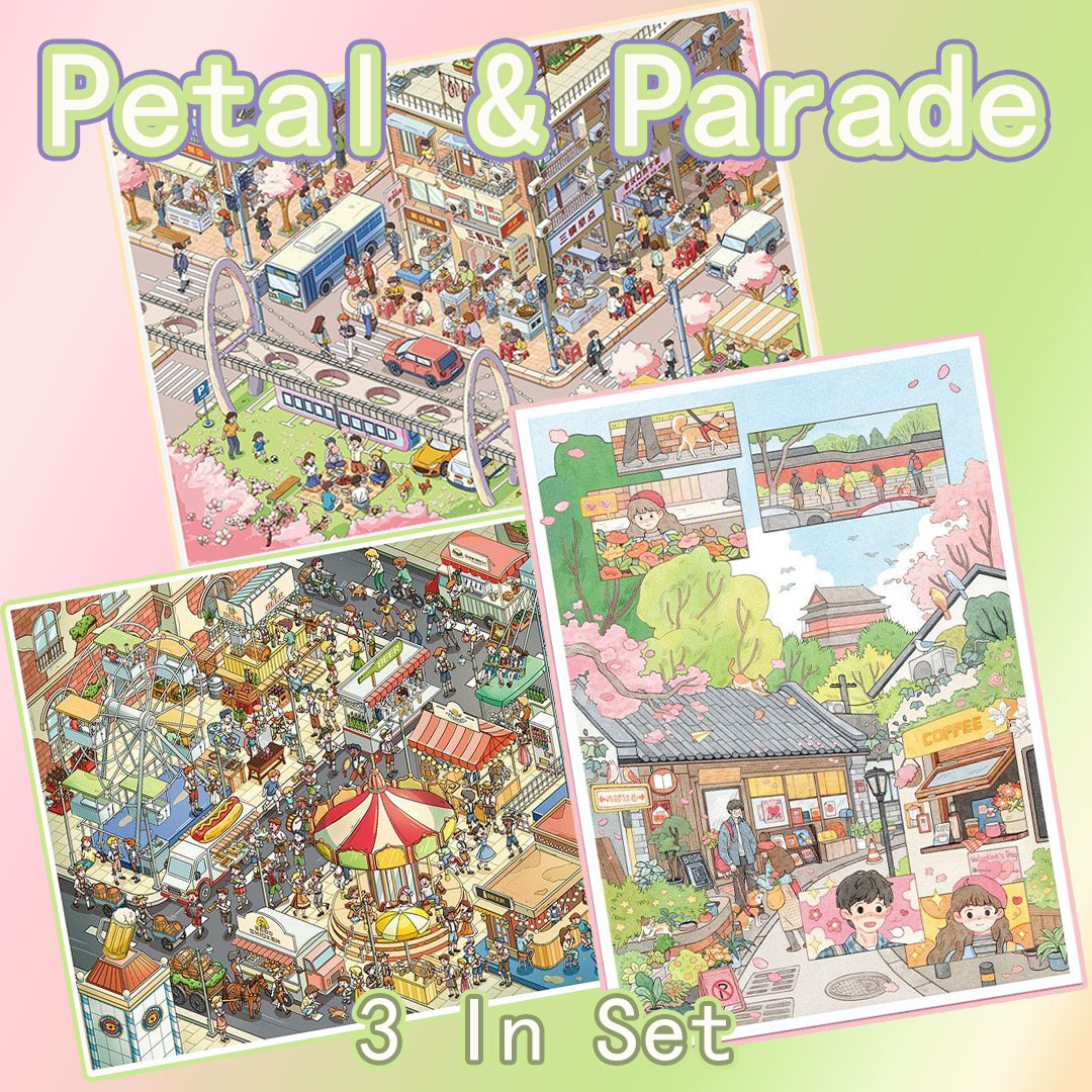 Petal & Parade DIY 3D Scene Stickers Collection - 3 Cute Miniature Scenes