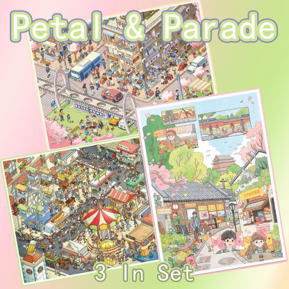 Petal & Parade DIY 3D Scene Stickers Collection - 3 Cute Miniature Scenes