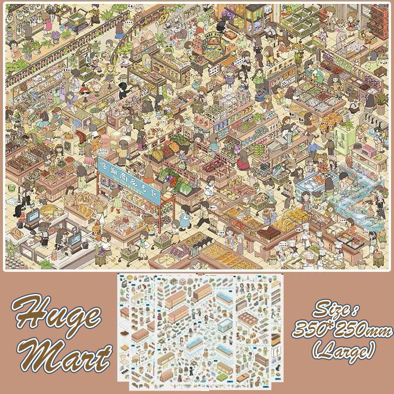 Town Pulse DIY 3D Scene Stickers Collection - 4 Cute Miniature Scenes