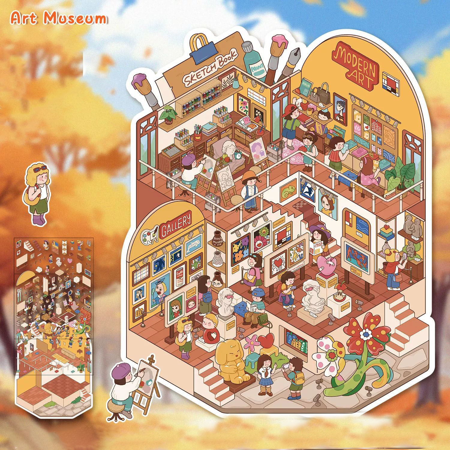 Art Journey DIY 3D Sticker Collection - 2 Cute Miniature Scenes