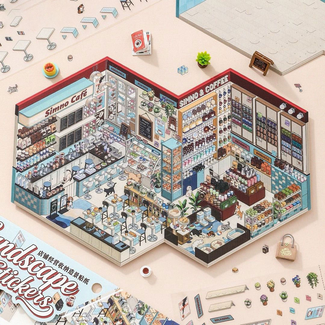 Big Cake&Bakery 3.0 DIY 3D Sticker Collection - 2 Cute Miniature Scenes
