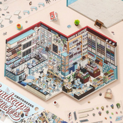 Big Cake&Bakery 3.0 DIY 3D Sticker Collection - 2 Cute Miniature Scenes
