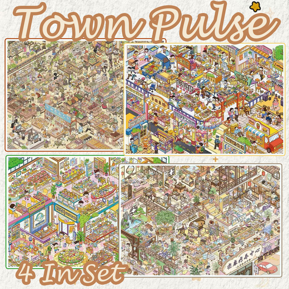 Town Pulse DIY 3D Scene Stickers Collection - 4 Cute Miniature Scenes