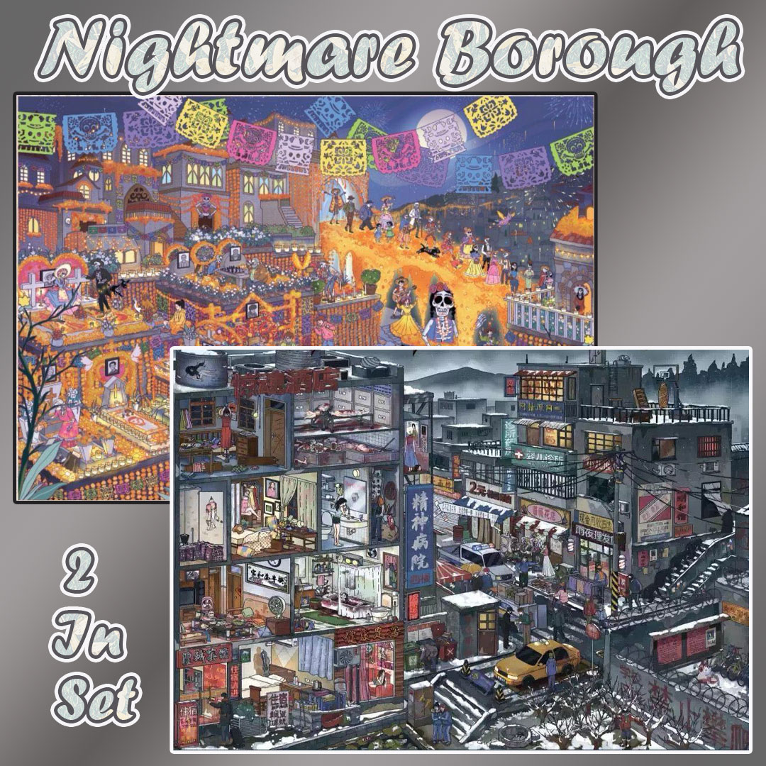 Nightmare Borough DIY 3D Scene Stickers Collection - 2 Cute Miniature Scenes