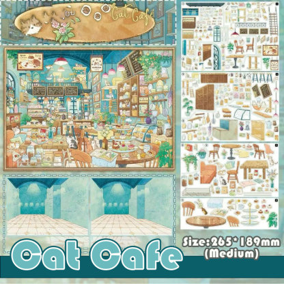  Tiny Town Chapters DIY 3D Scene Stickers Collection - 6 Cute Miniature Scenes