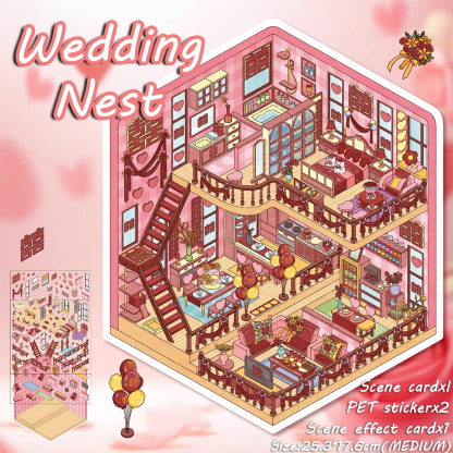 Wedding Nest DIY 3D Sticker Collection - Cute Miniature Scene (Valentine's Day)