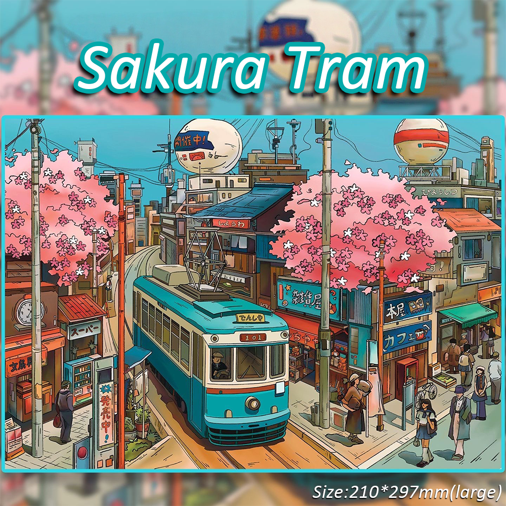 Sakura Tram DIY 3D Sticker Collection - Cute Miniature Scene