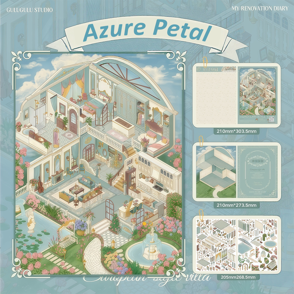 Dreamy Estates DIY 3D Sticker Collection - 2 Cute Miniature Scenes