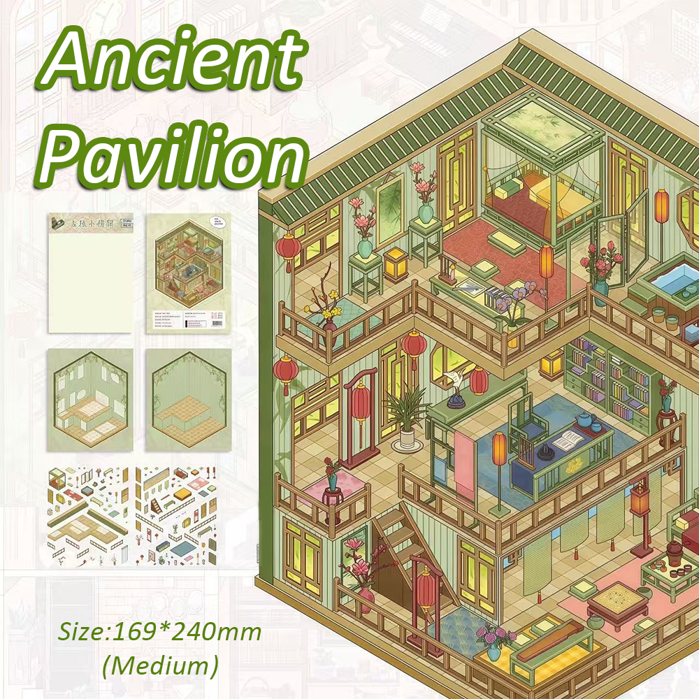 Mini Mansions DIY 3D Sticker Collection -3 Cute Miniature Scenes