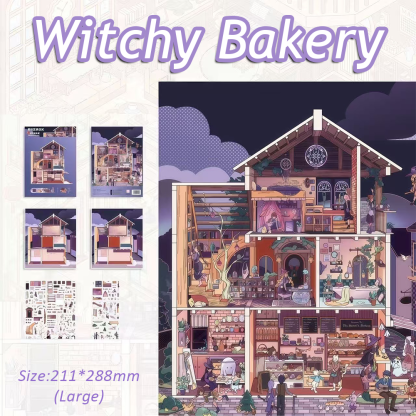 Mini Mansions DIY 3D Sticker Collection -3 Cute Miniature Scenes