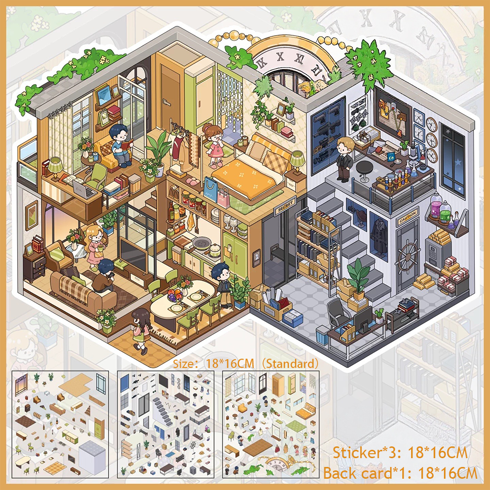 Spy’s Hideout DIY 3D Sticker Collection - Cute Miniature Scene