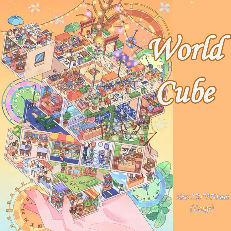 World Cube DIY 3D Scene Stickers - Cute Miniature Scene