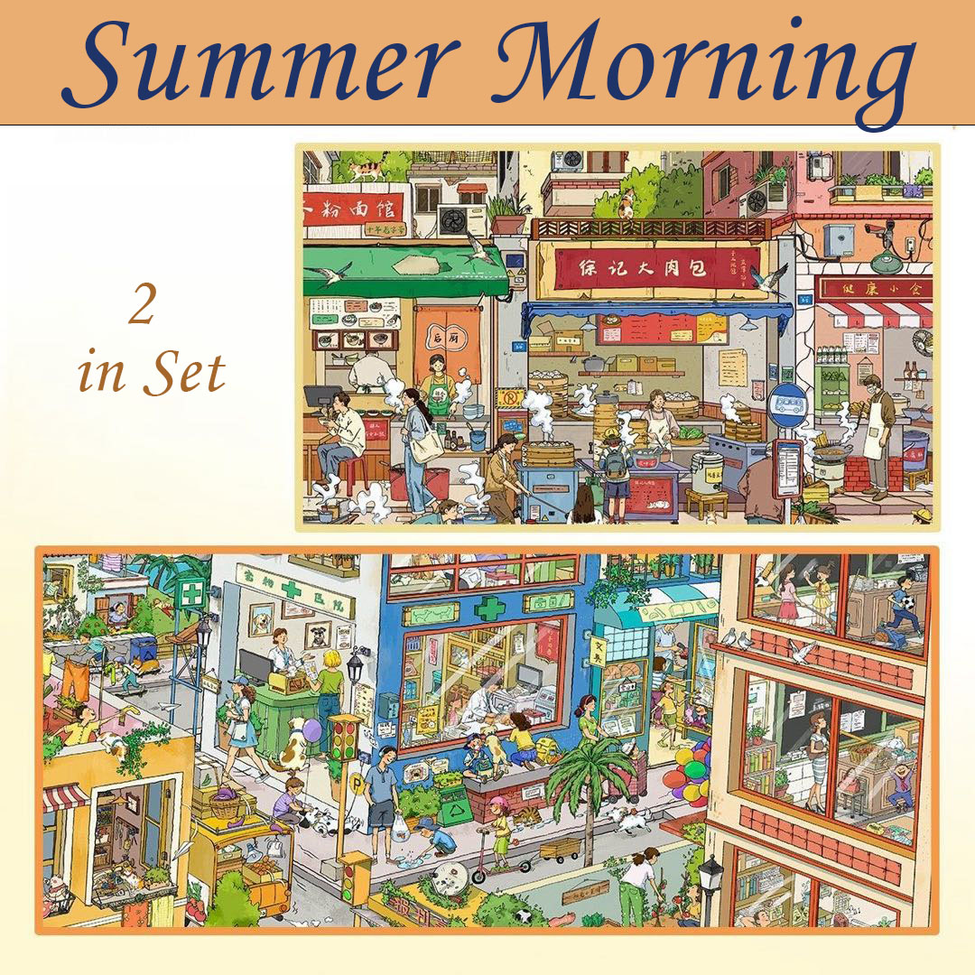 Summer Morning DIY 3D Sticker Collection - 2 Cute Miniature Scens