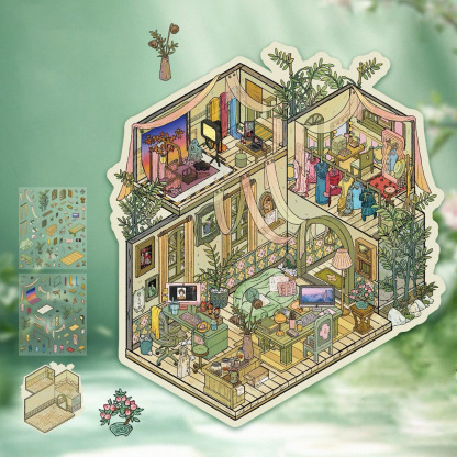  Back to the millennium DIY 3D Sticker Collection - 4 Cute Miniature Scenes