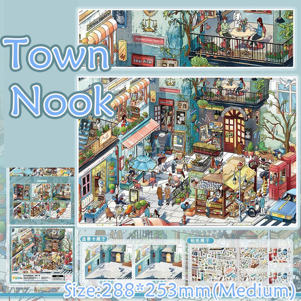 Urban Glimpse DIY 3D Scene Stickers Collection - 2 Cute Miniature Scenes