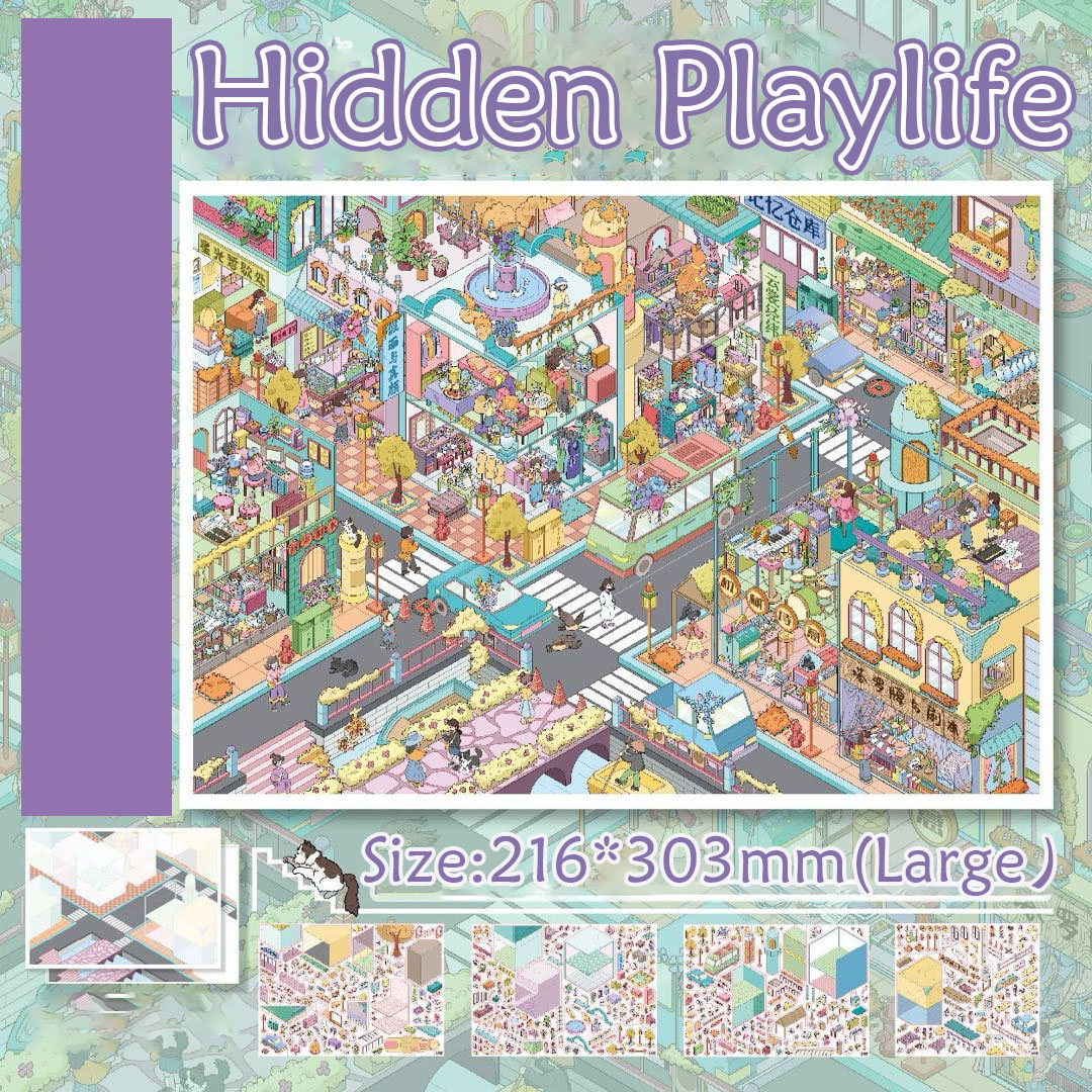Micro Town DIY 3D Sticker Collection -2 Cute Miniature Scenes