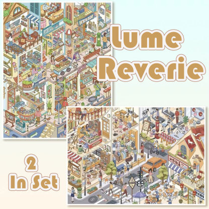 Lume Reverie DIY 3D Scene Stickers Collection - 2 Cute Miniature Scenes