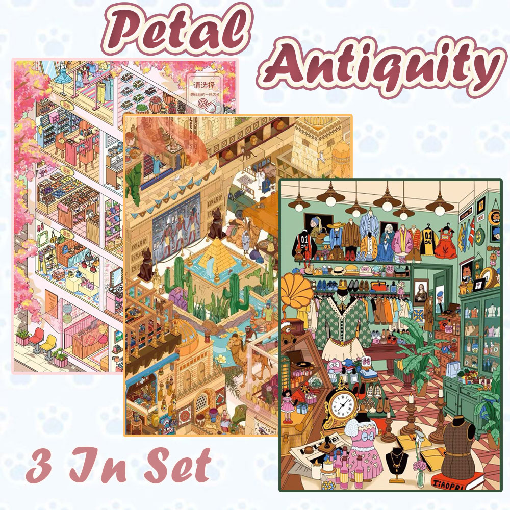 Petal Antiquity DIY 3D Scene Stickers Collection - 3 Cute Miniature Scenes