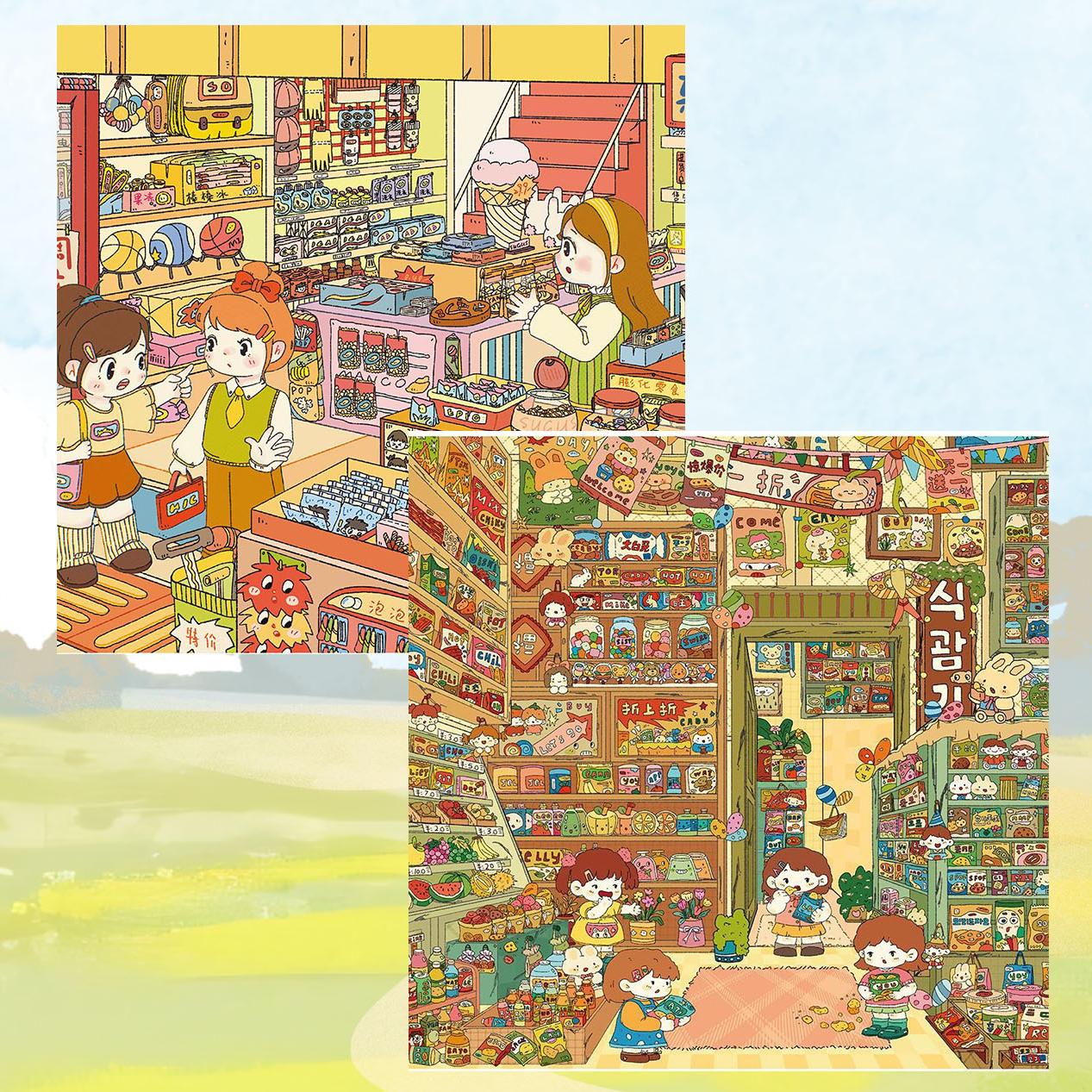 Cloudy Shop DIY 3D Sticker Collection - 2 Cute Miniature Scenes