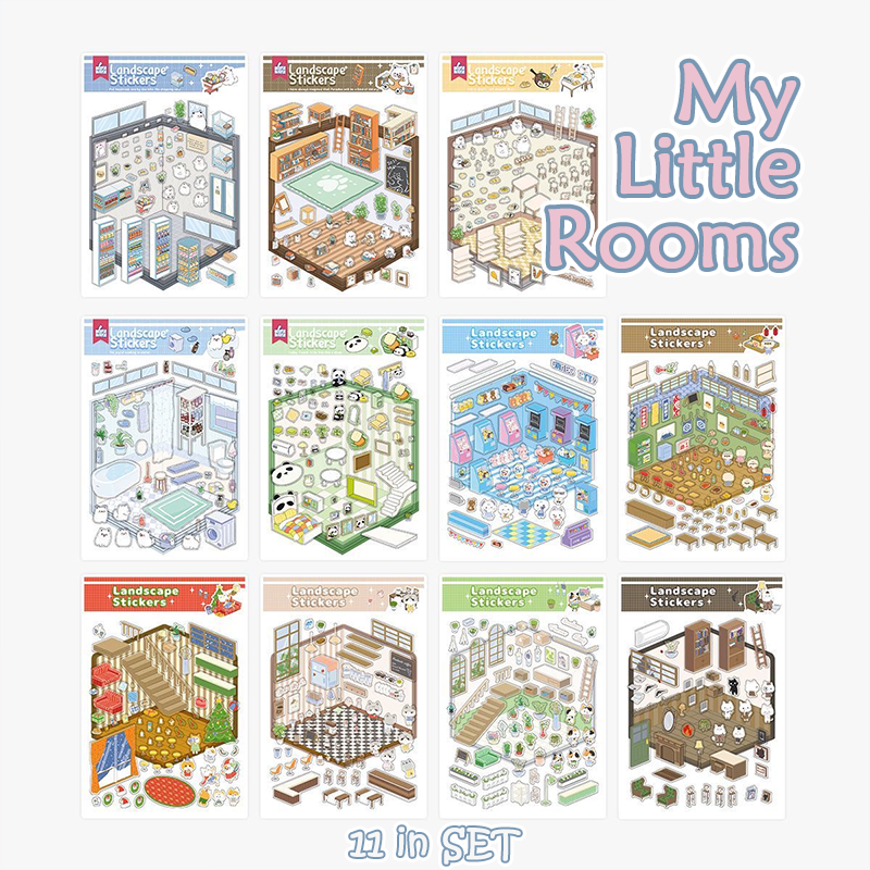 My Little Rooms DIY 3D Scene Stickers - 11 Cute Miniature Scenes