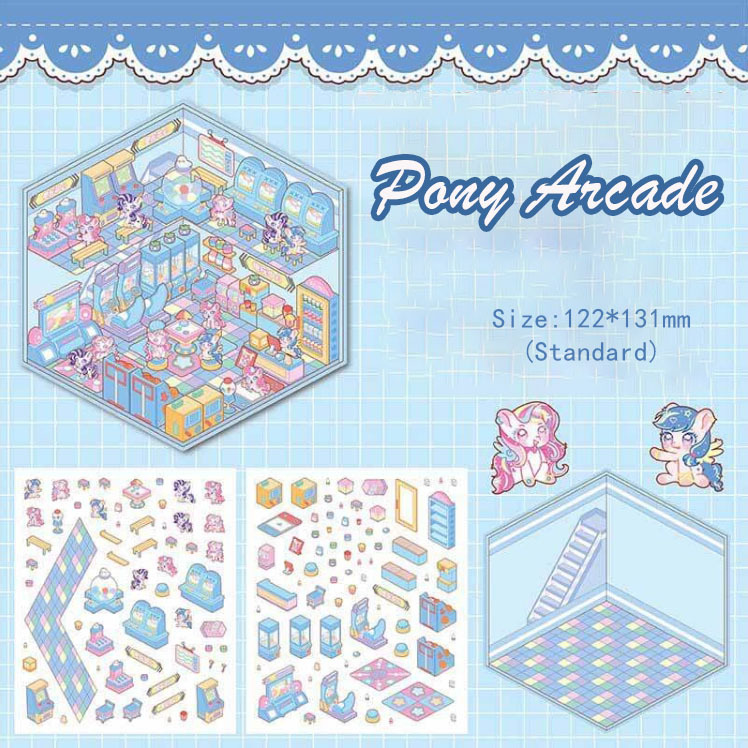 Whimsical Critter Town DIY 3D Sticker Collection 4 Cute Miniature Scenes