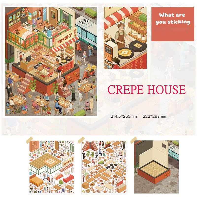 Crepe House DIY 3D Sticker Collection - Cute Miniature Scene