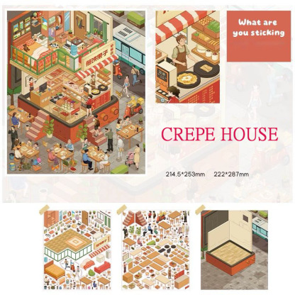 Crepe House DIY 3D Sticker Collection - Cute Miniature Scene
