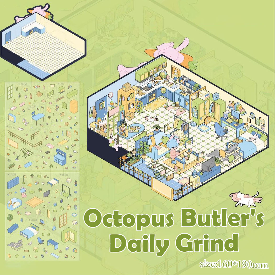 Couch Theatre DIY 3D Sticker Collection - 2 Cute Miniature Scenes