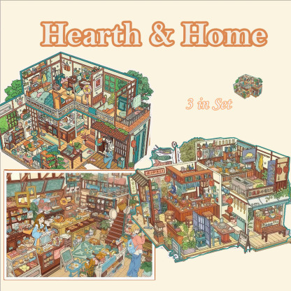Hearth&Home DIY 3D Sticker Collection - 2 Cute Miniature Scenes