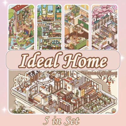 Ideal Home DIY 3D Scene Stickers Collection - 5 Cute Miniature Scenes