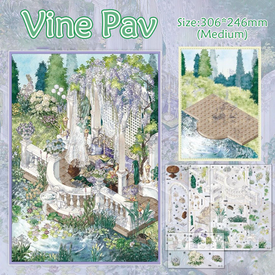 Secret Garden DIY 3D Scene Stickers Collection - 2 Cute Miniature Scenes