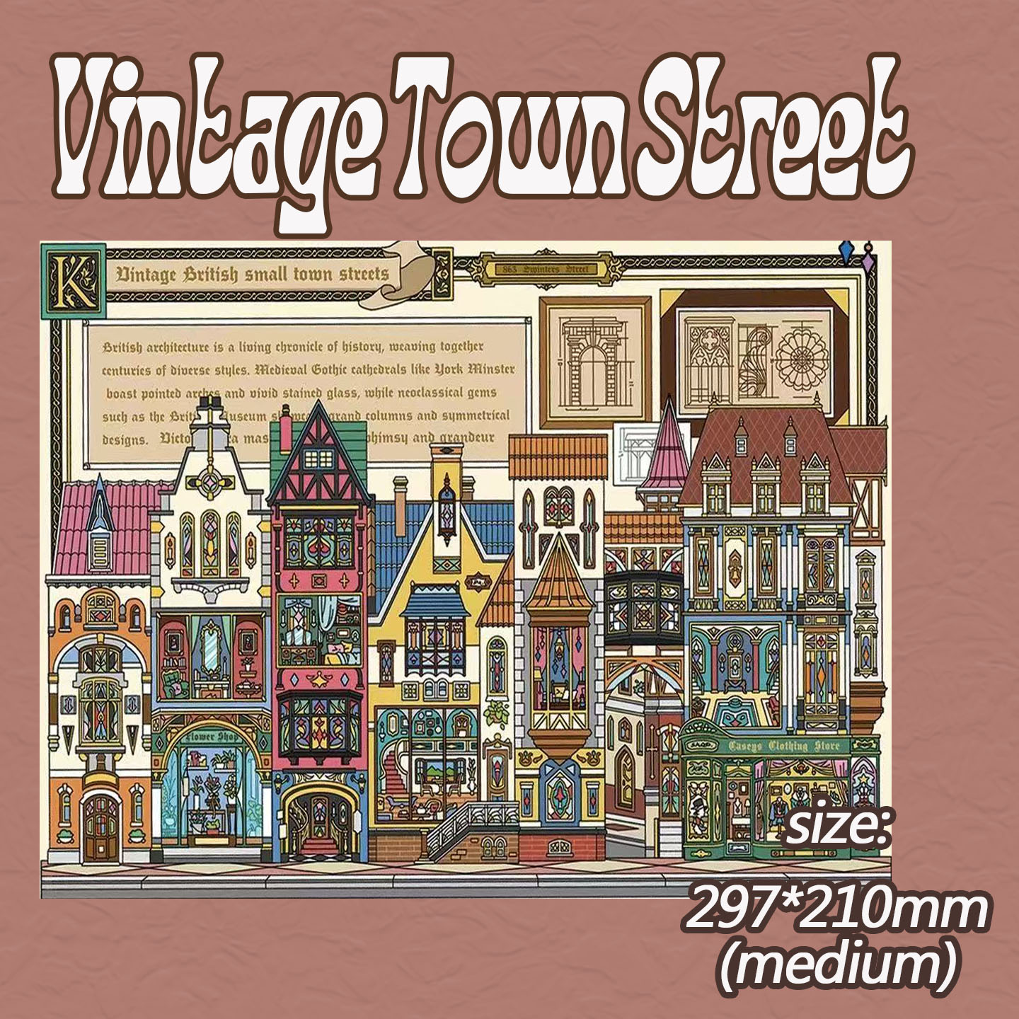 Gothic Townscape DIY 3D Scene Stickers Collection - 2 Cute Miniature Scenes