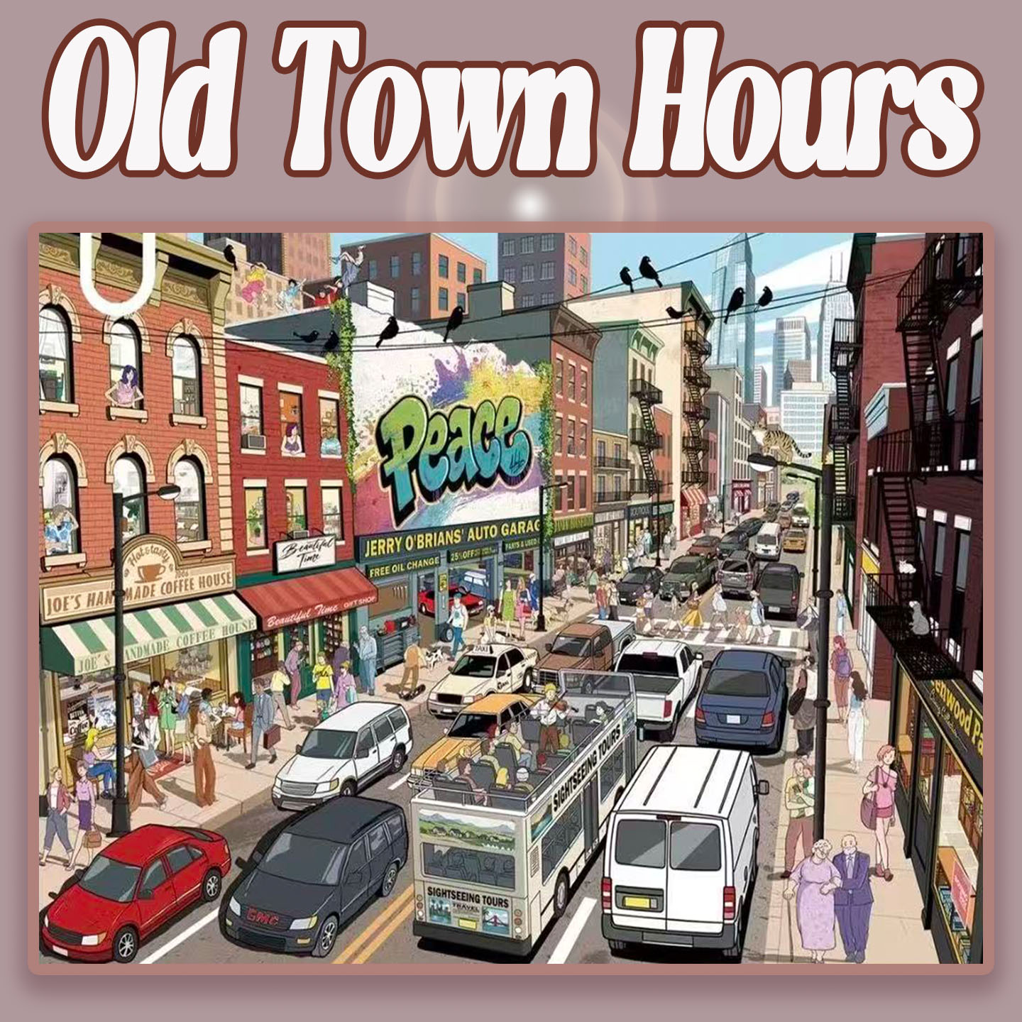 Old Town Hours DIY 3D Scene Stickers - Cute Miniature Scene