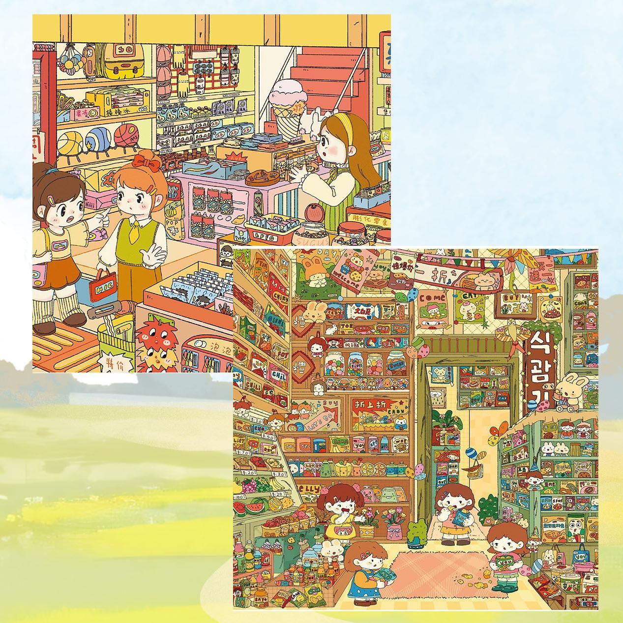 Cloudy Shop DIY 3D Sticker Collection - 2 Cute Miniature Scenes