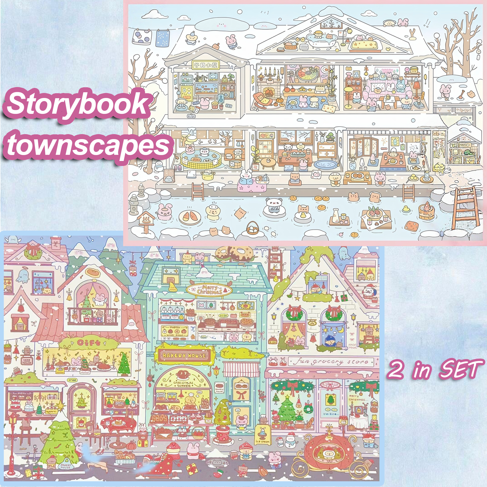 Storybook townscapes DIY 3D Sticker Collection - Cute Miniature Scene