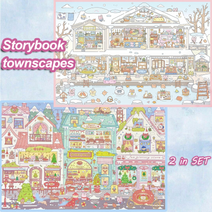 Storybook townscapes DIY 3D Sticker Collection - Cute Miniature Scene