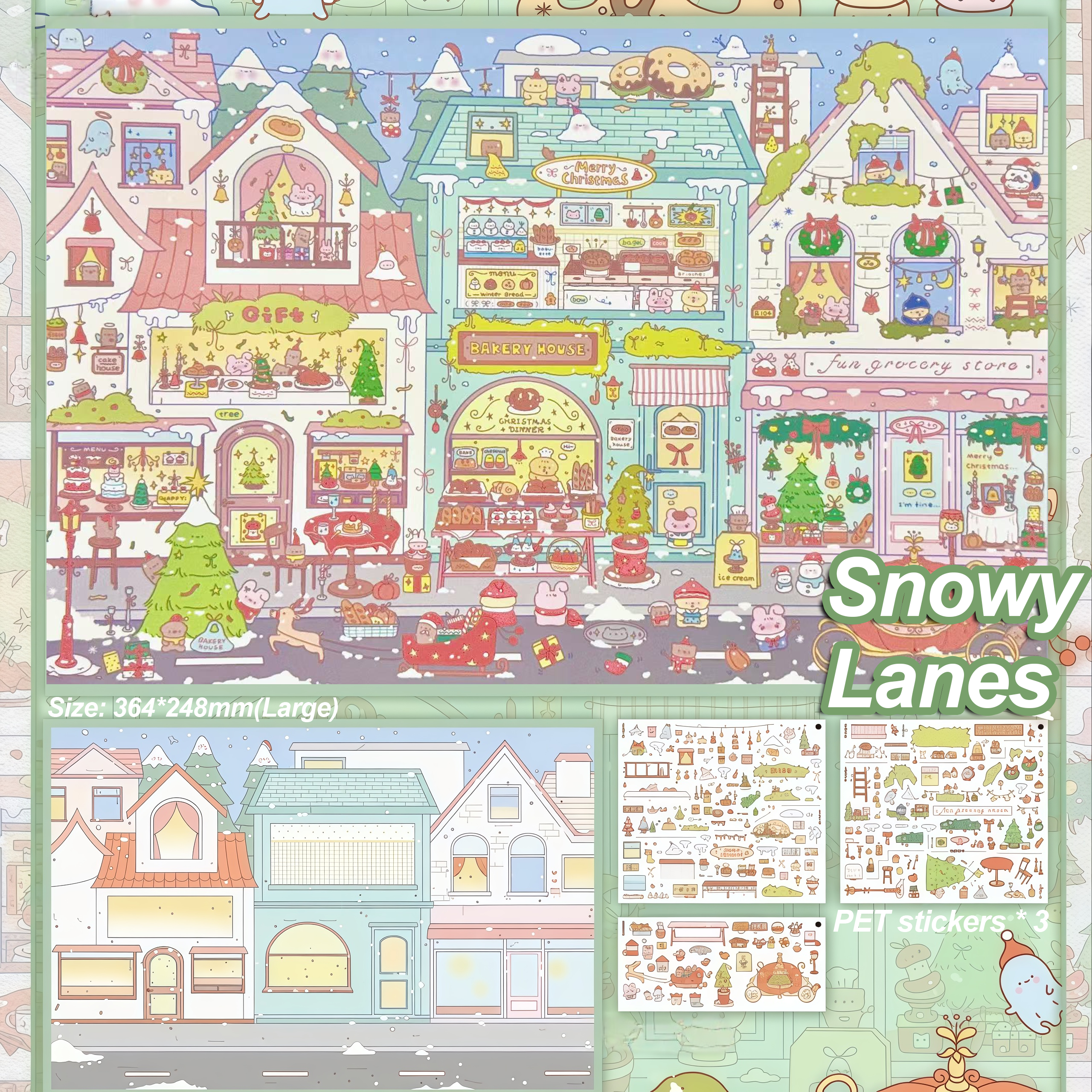 Storybook townscapes DIY 3D Sticker Collection - Cute Miniature Scene