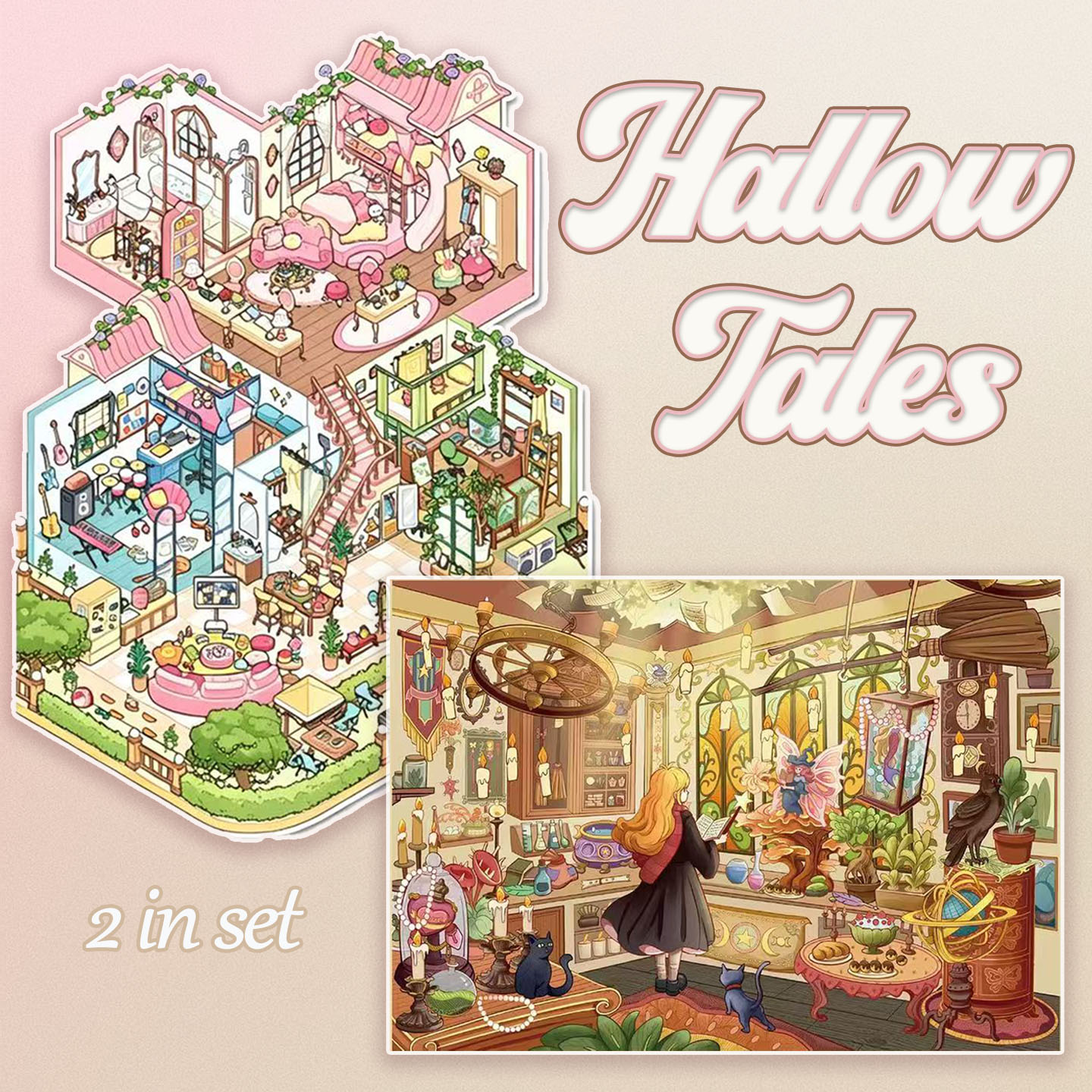 Hallow Tales DIY 3D Scene Stickers Collection -2 Cute Miniature Scenes