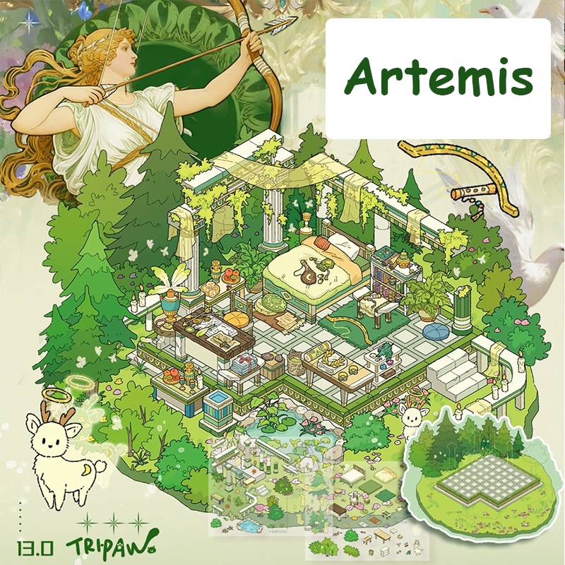 Divine Radiance Series DIY 3D Sticker Collection - 4 Cute Miniature Scenes