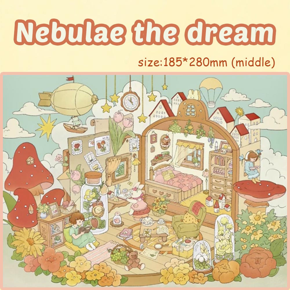 Castle fairy tales DIY 3D Sticker Collection - 4 Cute Miniature Scenes