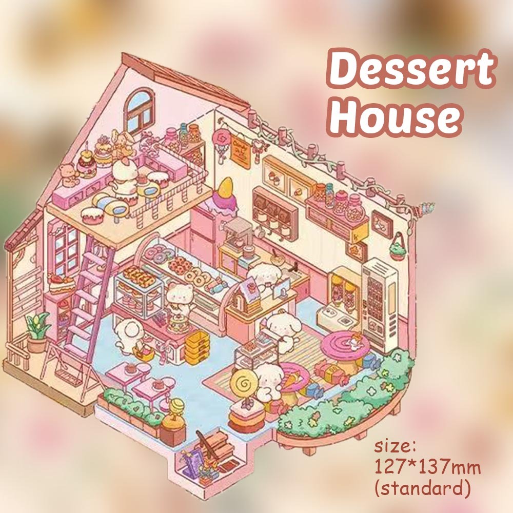 Tiny Critter Town DIY 3D Sticker Collection -4 Cute Miniature Scenes