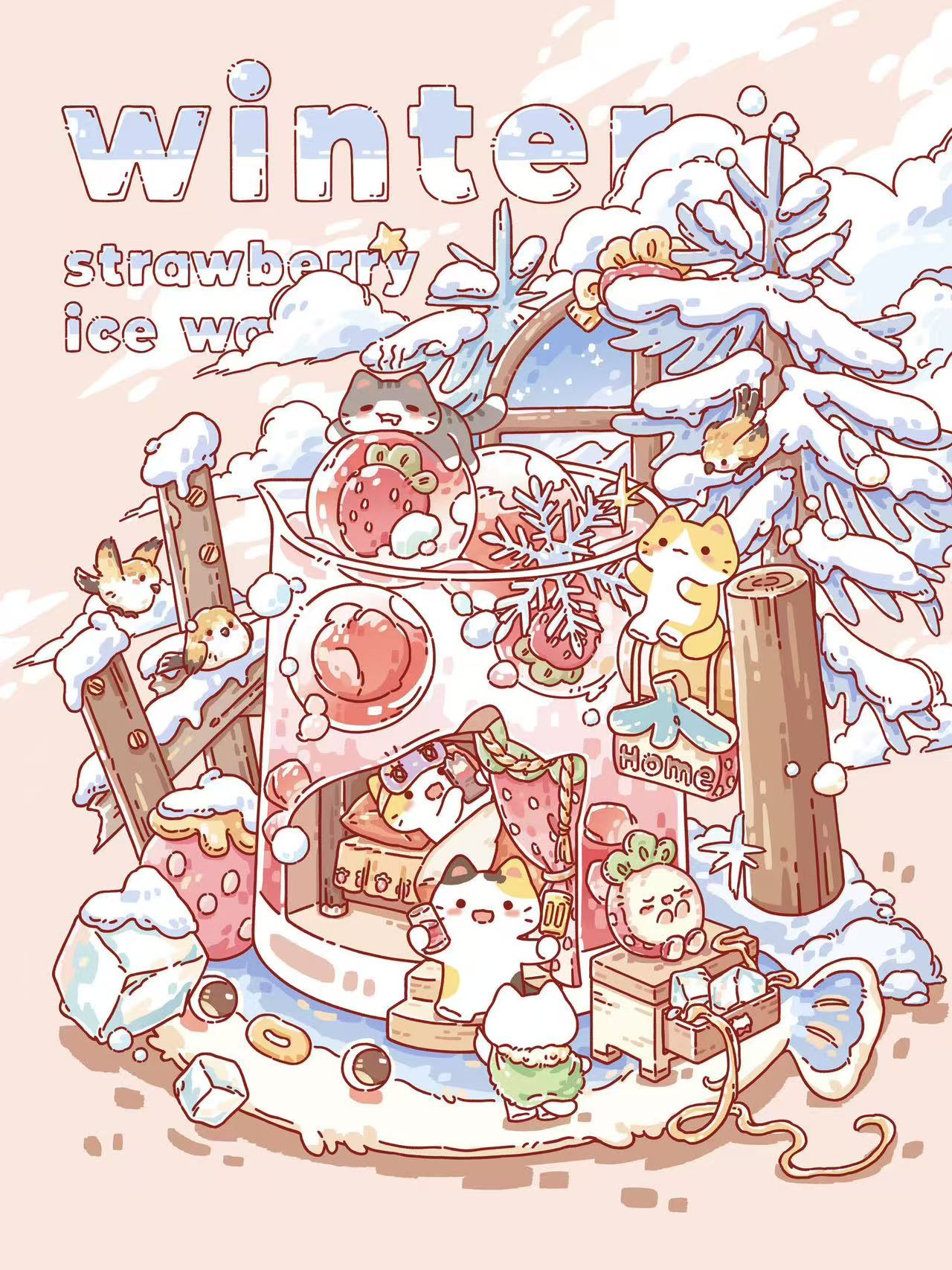 Kitten's Mini World DIY 3D Sticker Collection -4 Cute Miniature Scenes