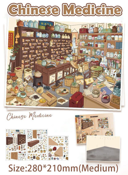 Timeless Lanes DIY 3D Scene Stickers Collection - 4 Cute Miniature Scenes