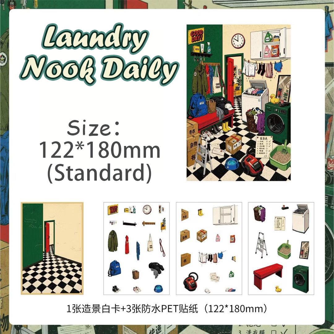  Vintagenook DIY 3D Scene Stickers Collection - 4 Cute Miniature Scenes