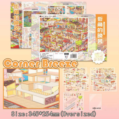 Street Breeze DIY 3D Sticker Collection - 3 Cute Miniature Scenes