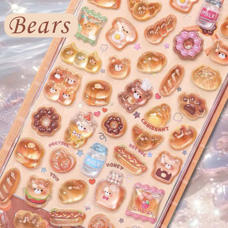 Pop & Glossy DIY 3D Crystal Puffy Stickers - 3 Cute Sets