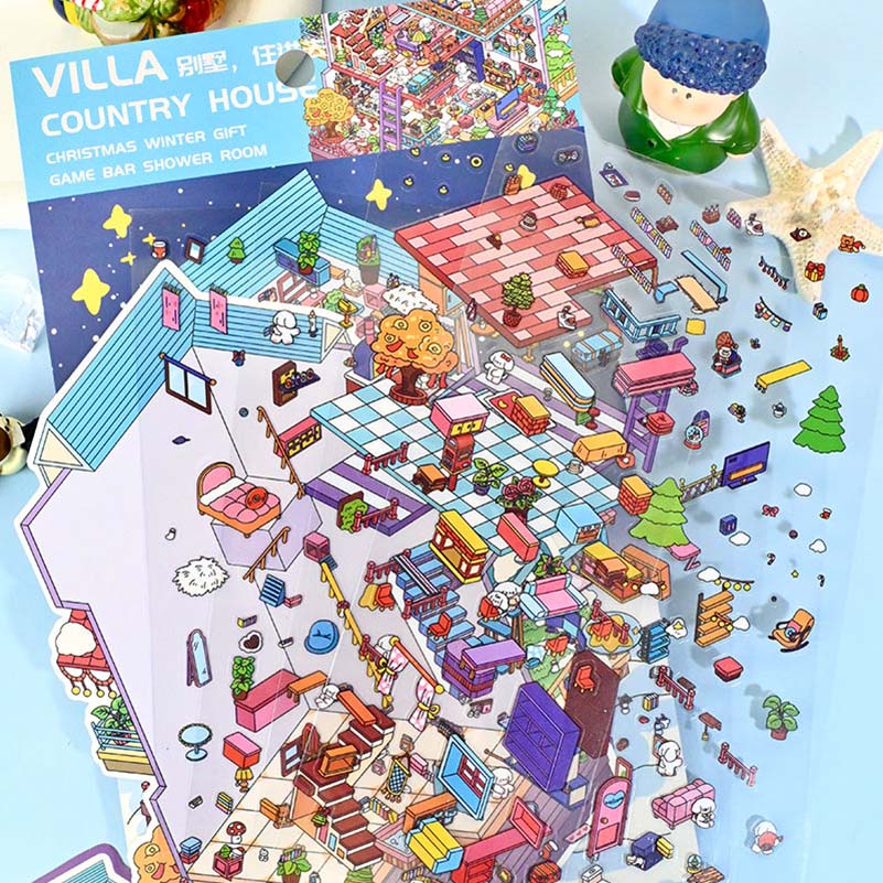 Time Apartment Scene Stickers 2 Cute Miniature Scenes