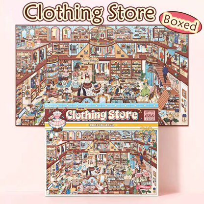 Sweet Shop DIY 3D Scene Stickers Collection - 2 Cute Miniature Scenes
