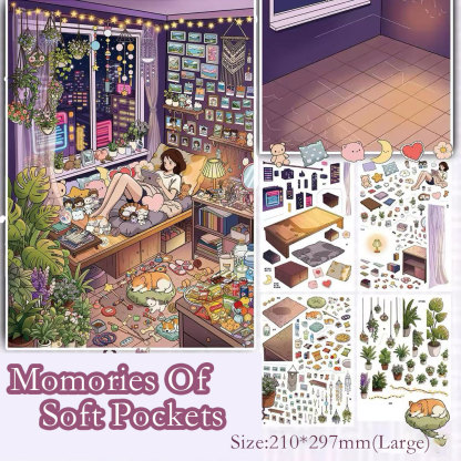 Window Diary DIY 3D Scene Stickers Collection - 3 Cute Miniature Scenes